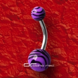 »»» WILD LIFE ZEBRA STYLE BAUCHNABELPIERCING lila 1795
