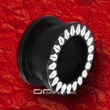 FLESH TUNNEL STERN DESIGN 3-16mm SCHWARZ 1524