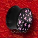 STARS STERN ACRYL SADDLE PLUG OHR PIERCING 4-16mm rosa 1395