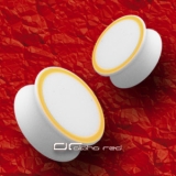 NEON RIM SADDLE PLUG OHRPIERCING 3-25mm WEISS gelb 1839