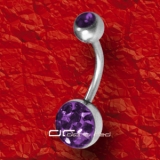 »»» Bling Bling MULTI JEWEL BALL BAUCHNABELPIERCING lila violett 1236