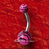 »»» WILD LIFE ZEBRA STYLE BAUCHNABELPIERCING pink 1797