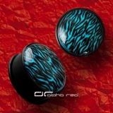 UV GLOW IN DARK ACRYL PLUG ZEBRA 3-25mm blau 1516
