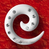 »»» ACRYL EXPANDER SPIRALE KRISTALL WEISS 3-8 mm rechts 3419