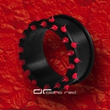 FLEXI SPIKED SILIKON FLESH TUNNEL 14-25mm SCHWARZ rot 1143