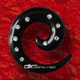 ACRYL EXPANDER SPIRALE KRISTALL SCHWARZ 3-10 mm rechts 3418