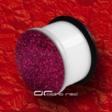 METALLIC GLITTER PLUG OHRPIERCING 3-25mm WEISS pink 1820