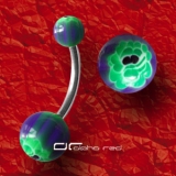 »»» ROSE FLOWER BAUCHNABELPIERCING lila-grün 1612