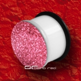 METALLIC GLITTER PLUG OHRPIERCING 3-25mm WEISS rosa 1821