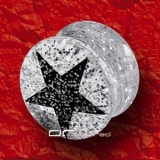 GLITTER Stern SADDLE PLUG OHRPIERCING schwarz 3-18mm 1370