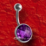 »»» BAUCHNABELPIERCING FACET CUT KRISTALL dunkelviolett 2232