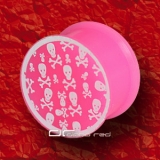 SILIKON PLUG TOTENKOPF OHRPIERCING 4-25mm pink 2378