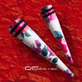 FLORAL EXPANDER DEHNUNGSSTAB OHRPIERCING pink-blau 3-10 mm 2169
