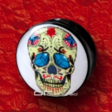 »»» ACRYL SADDLE PLUG MEXICAN SKULL SCHWARZ 8246