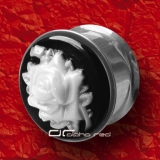 »»» ROSE CAMEO STAHL PLUG OHRPIERCING weiß 8275