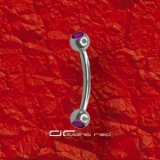 »»» AUGENBRAUENPIERCING mit KRISTALL violett 2393